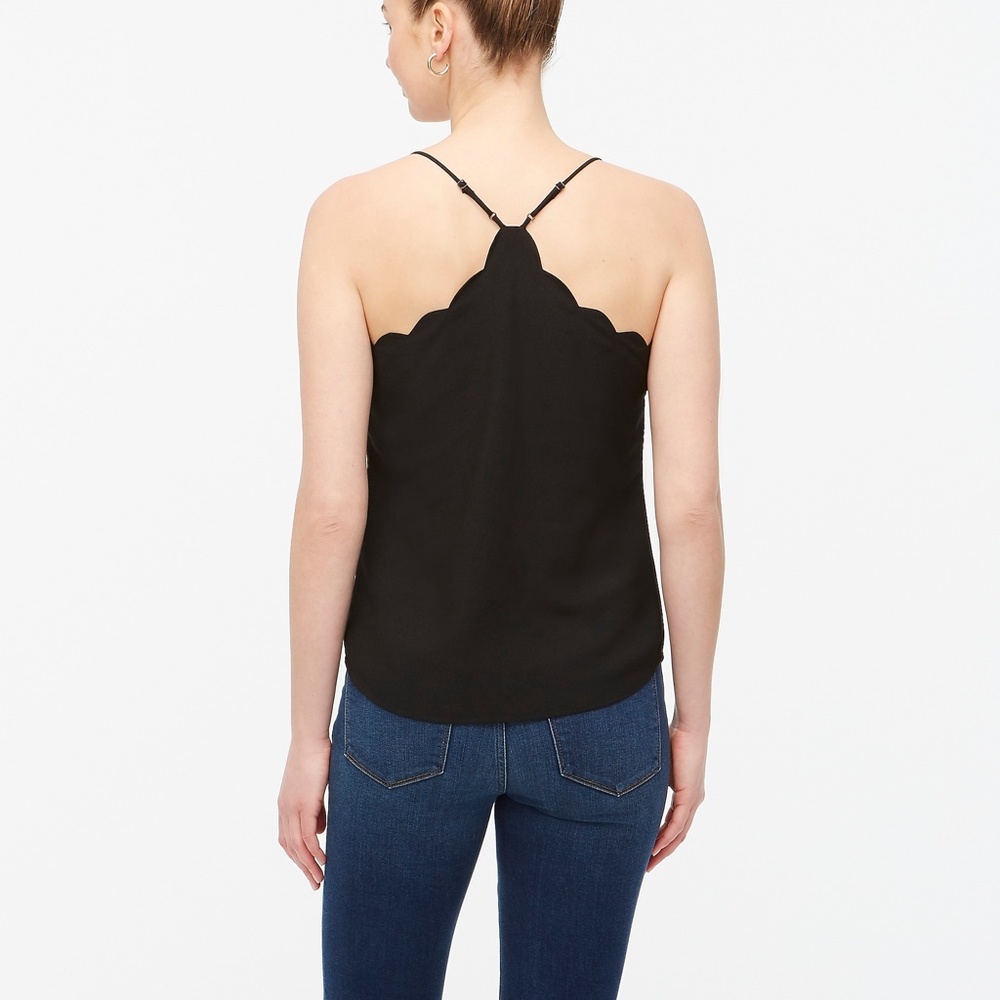 J Crew Black Scalloped Cami Tank Top - Picture 3 of 5